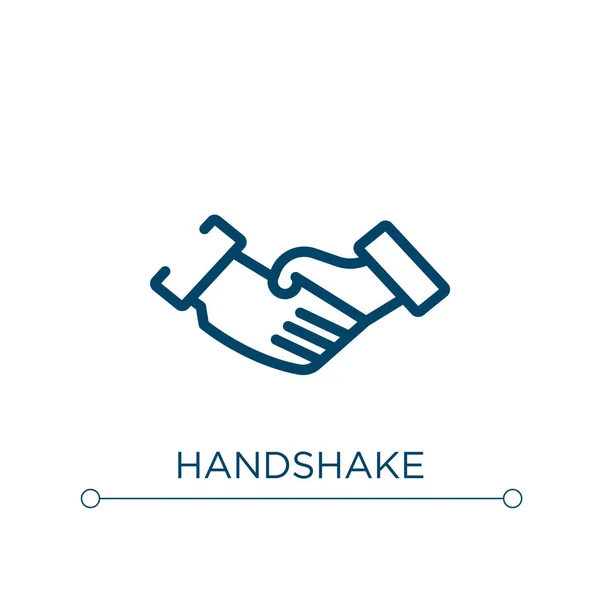 Handschlag Symbol Lineare Vektordarstellung Umriss Handshake Symbol Vektor Thin Line — Stockvektor