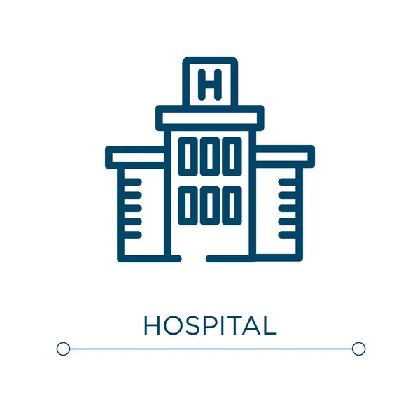 Ziekenhuis Icoon Lineaire Vectorillustratie Overzicht Icoon Vector Van Het Ziekenhuis — Stockvector