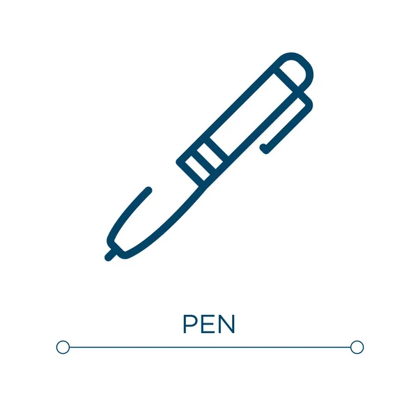 Pen Icoon Lineaire Vectorillustratie Schets Pen Icoon Vector Dunne Lijn — Stockvector