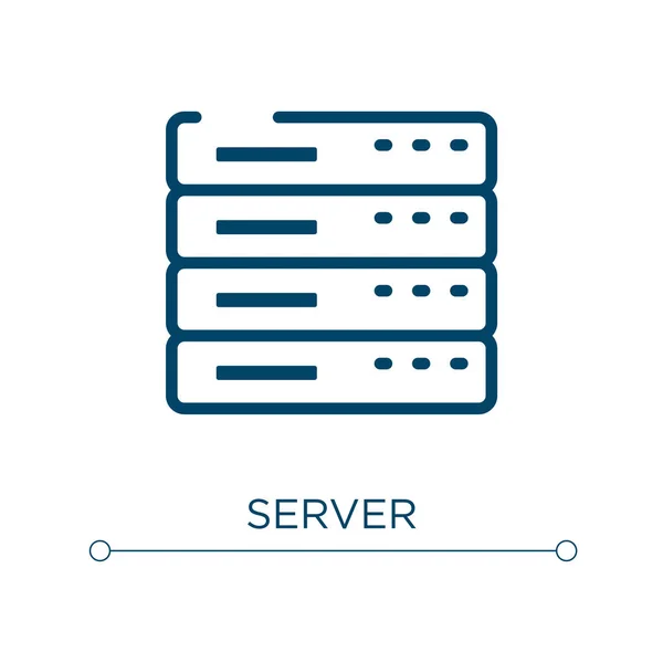 Server Symbol Lineare Vektordarstellung Umrissserver Icon Vektor Thin Line Symbol — Stockvektor