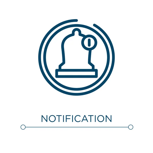 Icono Notificación Ilustración Lineal Vectores Esquema Vector Icono Notificación Símbolo — Vector de stock