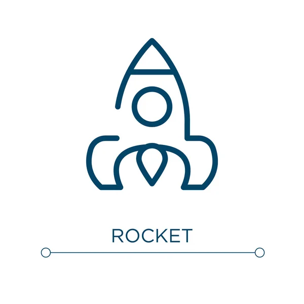 Raketen Ikone Lineare Vektordarstellung Umriss Rakete Symbol Vektor Thin Line — Stockvektor