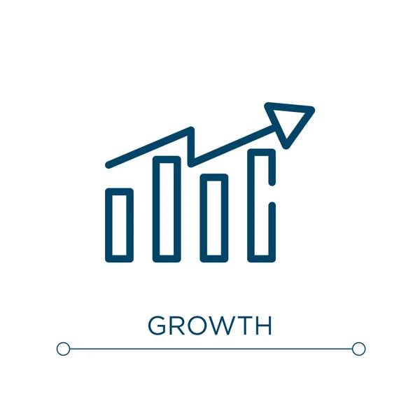 Ícone Crescimento Ilustração Vetorial Linear Esboço Vetor Ícone Crescimento Símbolo — Vetor de Stock