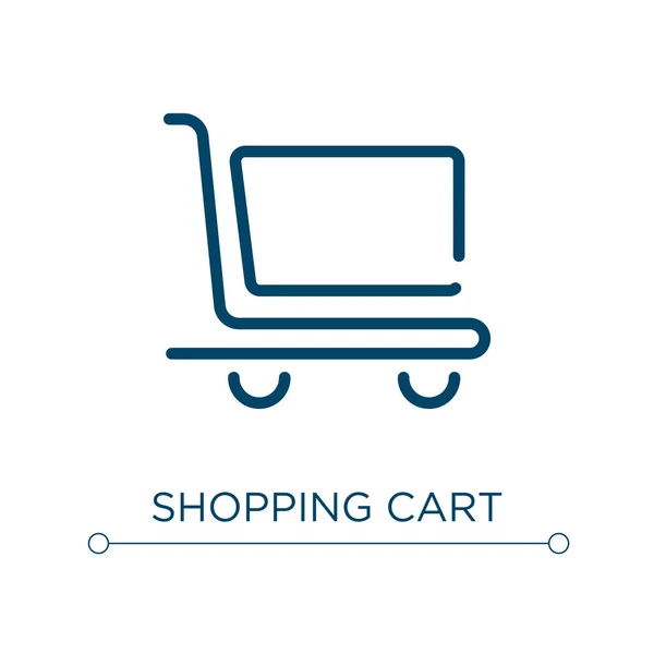 Shopping Cart Icon Linear Vector Illustration Outline Shopping Cart Icon — Stock Vector