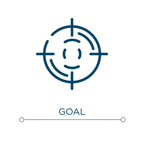 Icona Dell Obiettivo Illustrazione Vettoriale Lineare Descrivere Obiettivo Icona Vettore — Vettoriale Stock