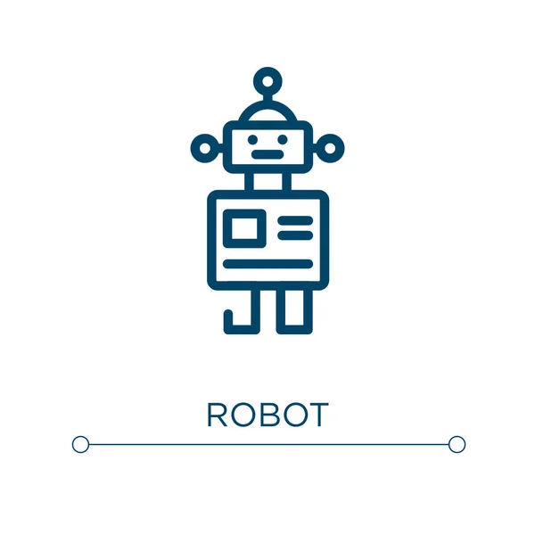 Robot Icon Linear Vector Illustration Outline Robot Icon Vector Thin — Stock Vector