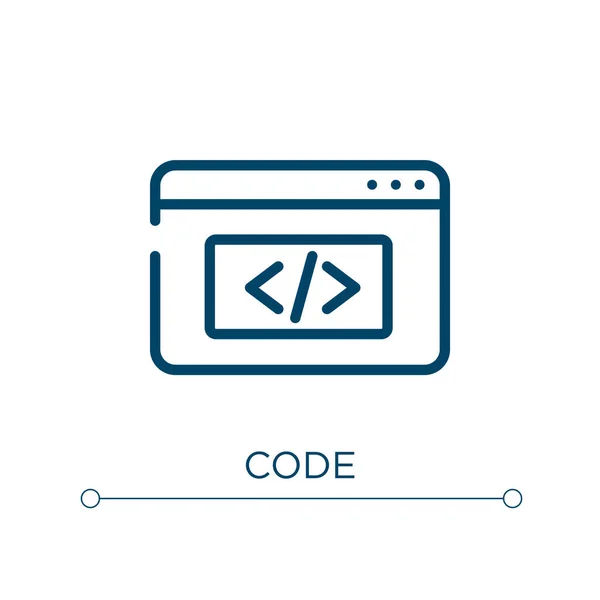 Code Symbol Lineare Vektordarstellung Umrisscode Symbol Vektor Thin Line Symbol — Stockvektor