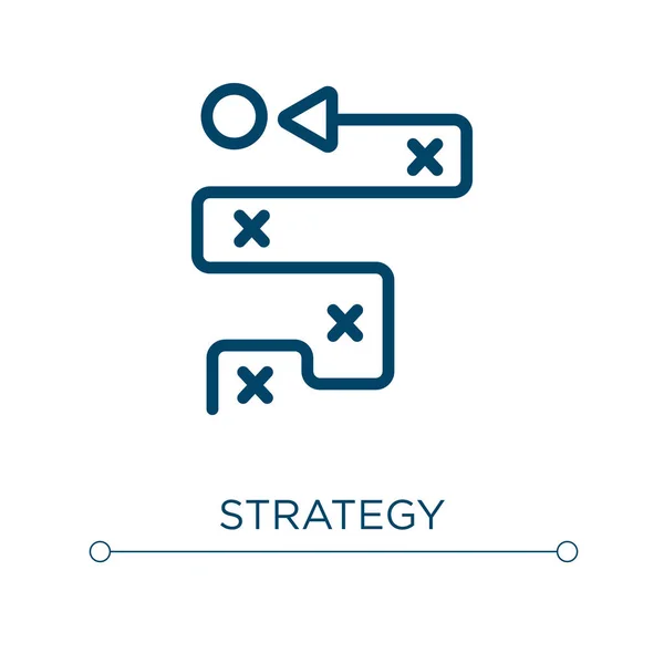 Ícone Estratégia Ilustração Vetorial Linear Esboçar Vetor Ícone Estratégia Símbolo —  Vetores de Stock