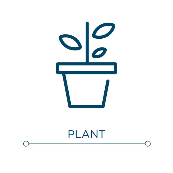 Ícone Planta Ilustração Vetorial Linear Esboço Vetor Ícone Planta Símbolo — Vetor de Stock