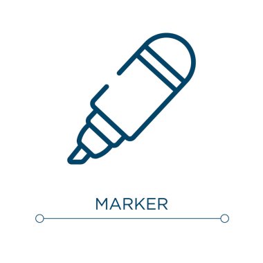 İşaret simgesi. Doğrusal vektör çizimi. Taslak işaret simgesi vektörü. Web ve mobil uygulamalarda kullanmak için ince çizgi sembolü, logo, yazdırma ortamı.