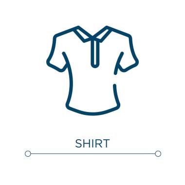 Gömlek ikonu. Doğrusal vektör çizimi. Taslak gömlek ikon vektörü. Web ve mobil uygulamalarda kullanmak için ince çizgi sembolü, logo, yazdırma ortamı.