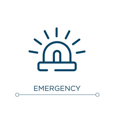 Acil durum ikonu. Doğrusal vektör çizimi. Taslak acil durum ikon vektörü. Web ve mobil uygulamalarda kullanmak için ince çizgi sembolü, logo, yazdırma ortamı.