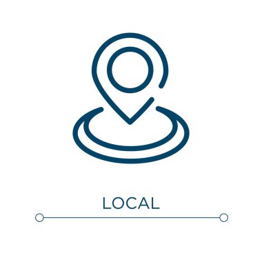 Yerel bir ikon. Doğrusal vektör çizimi. Yerel simge vektörünü özetle. Web ve mobil uygulamalarda kullanmak için ince çizgi sembolü, logo, yazdırma ortamı.
