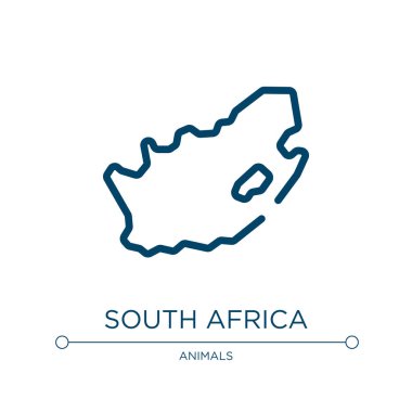 Güney Afrika ikonu. Afrika koleksiyonundan doğrusal vektör çizimi. Güney Afrika ikon vektörünü belirle. Web ve mobil uygulamalarda kullanmak için ince çizgi sembolü, logo, yazdırma ortamı.