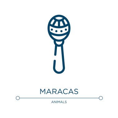 Maracas ikonu. Afrika koleksiyonundan doğrusal vektör çizimi. Marakas ikon vektörünü özetle. Web ve mobil uygulamalarda kullanmak için ince çizgi sembolü, logo, yazdırma ortamı.