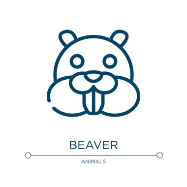 Kunduz ikonu. Vahşi yaşam koleksiyonundan doğrusal vektör çizimi. Taslak kunduz ikon vektörü. Web ve mobil uygulamalarda kullanmak için ince çizgi sembolü, logo, yazdırma ortamı.