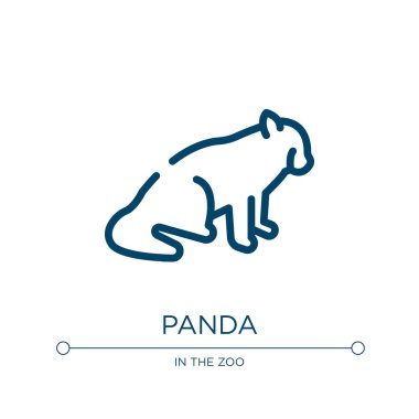 Kızıl panda ikonu. Hayvanat bahçesi koleksiyonundan doğrusal vektör çizimi. Kırmızı panda ikon vektörünü özetle. Web ve mobil uygulamalarda kullanmak için ince çizgi sembolü, logo, yazdırma ortamı.