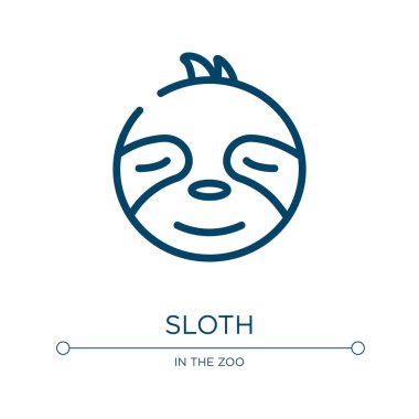Tembel ikonu. Hayvanat bahçesi koleksiyonundan doğrusal vektör çizimi. Tembel hayvan ikon vektörünü özetle. Web ve mobil uygulamalarda kullanmak için ince çizgi sembolü, logo, yazdırma ortamı.