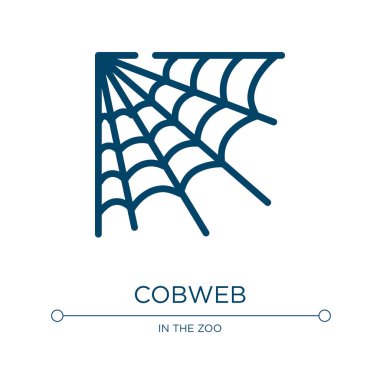 Örümcek ağı simgesi. Vahşi yaşam koleksiyonundan doğrusal vektör çizimi. Örümcek ağı ikon vektörünü özetle. Web ve mobil uygulamalarda kullanmak için ince çizgi sembolü, logo, yazdırma ortamı.