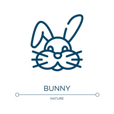Tavşan ikonu. Tavşan avatarı koleksiyonundan doğrusal vektör çizimi. Taslak tavşan ikon vektörü. Web ve mobil uygulamalarda kullanmak için ince çizgi sembolü, logo, yazdırma ortamı.