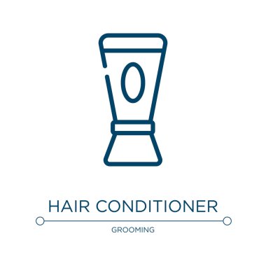 Saç kremi ikonu. Kuaförlük ve berber koleksiyonundan doğrusal vektör çizimi. Taslak saç kremi ikonu vektörü. Web ve mobil uygulamalarda kullanmak için ince çizgi sembolü, logo, yazdırma ortamı.