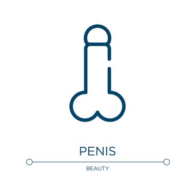 Penis icon. Linear vector illustration from plastic surgery collection. Outline penis icon vector. Thin line symbol for use on web and mobile apps, logo, print media.
