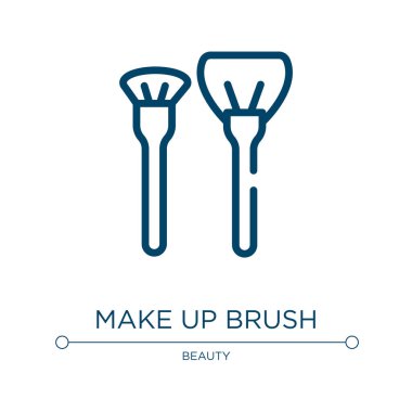 Makyaj fırçası ikonu. Güzel koleksiyondan doğrusal vektör çizimi. Taslak fırça ikon vektörünü oluşturun. Web ve mobil uygulamalarda kullanmak için ince çizgi sembolü, logo, yazdırma ortamı.