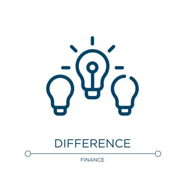 Farklılık simgesi. İş koleksiyonundan doğrusal vektör çizimi. Taslak farklılık simgesi vektörü. Web ve mobil uygulamalarda kullanmak için ince çizgi sembolü, logo, yazdırma ortamı.