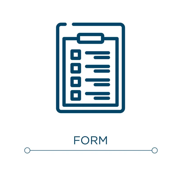 Formulärikonen Linjär Vektorillustration Disposition Form Ikon Vektor Tunn Linje Symbol — Stock vektor