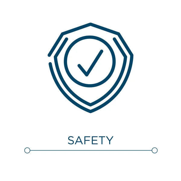 Ikona Bezpieczeństwa Liniowa Ilustracja Wektora Zarys Wektora Bezpieczeństwa Cienki Symbol — Wektor stockowy