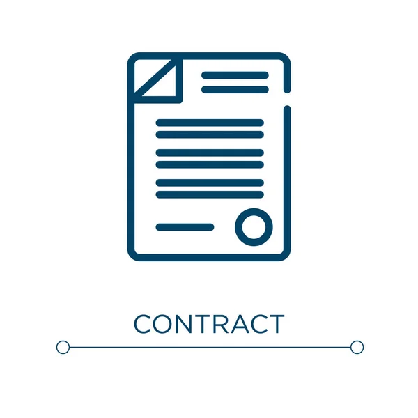 Contract Icon Linear Vector Illustration Outline Contract Icon Vector Thin — Stock Vector