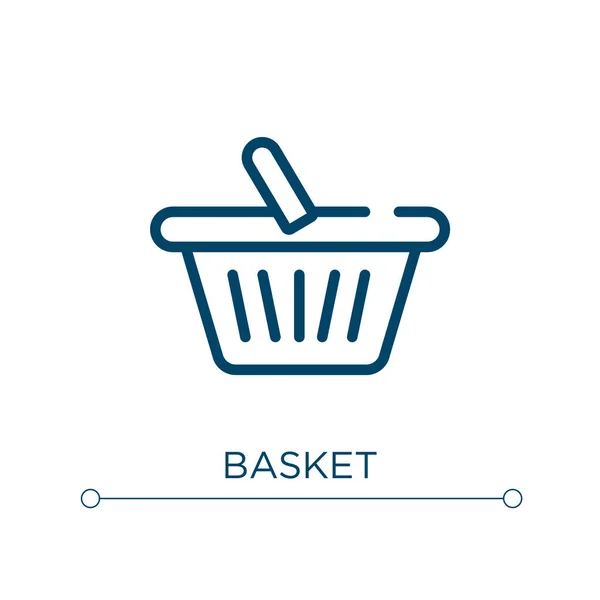 Basket Icon Linear Vector Illustration Outline Basket Icon Vector Thin — Stock Vector