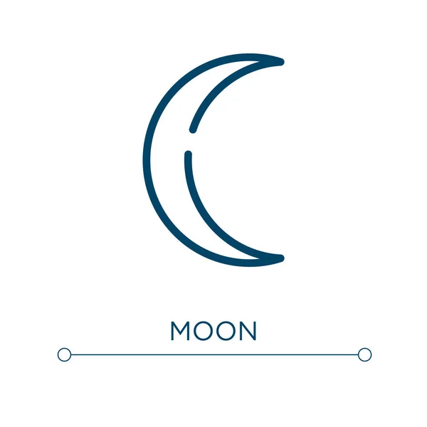 Ícone Lunar Ilustração Vetorial Linear Esboço Vetor Ícone Lua Símbolo — Vetor de Stock