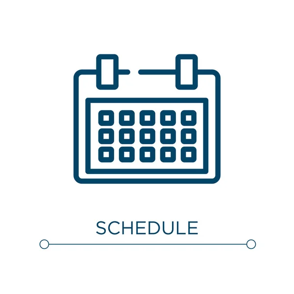 Schedule Icon Linear Vector Illustration Outline Schedule Icon Vector Thin — Stock Vector