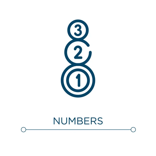 Numbers Icon Linear Vector Illustration Outline Numbers Icon Vector Thin — Stock Vector