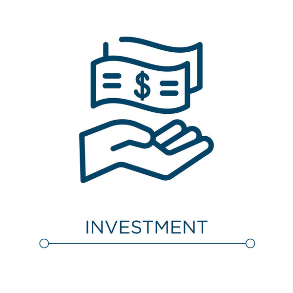 Investment icon. Linear vector illustration. Outline investment icon vector. Thin line symbol for use on web and mobile apps, logo, print media.