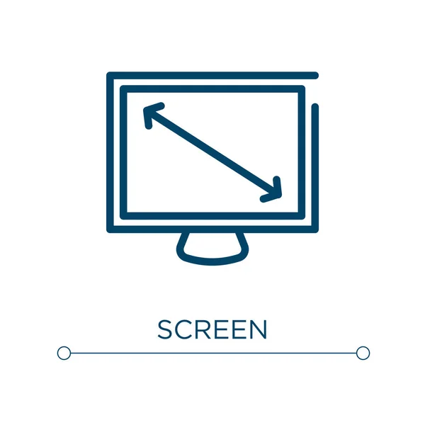 Ícone Tela Ilustração Vetorial Linear Vetor Ícone Tela Contorno Símbolo —  Vetores de Stock
