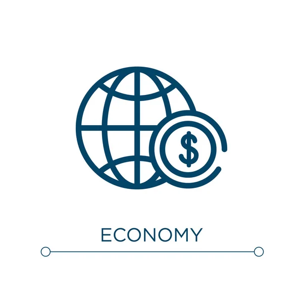 Icona Dell Economia Illustrazione Vettoriale Lineare Illustrare Economia Vettore Icona — Vettoriale Stock