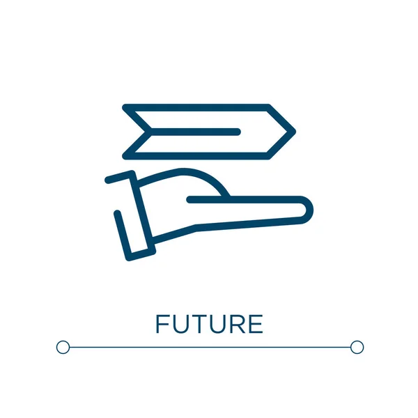 Icona Futura Illustrazione Vettoriale Lineare Descrivere Futuro Vettore Icona Simbolo — Vettoriale Stock