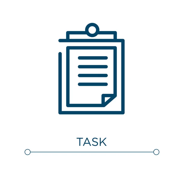 Task Icon Linear Vector Illustration Outline Task Icon Vector Thin — Stock Vector