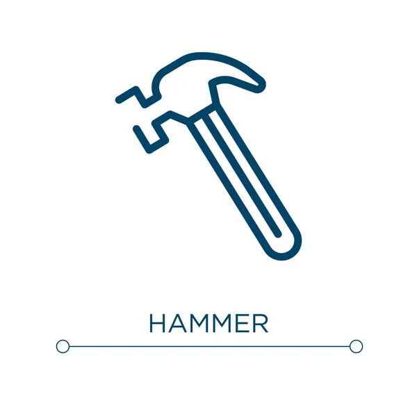 Hammer Icon Linear Vector Illustration Outline Hammer Icon Vector Thin — Stock Vector