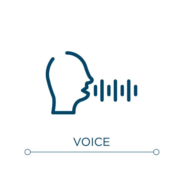 Voice Icon Linear Vector Illustration Outline Voice Icon Vector Thin — Stock Vector