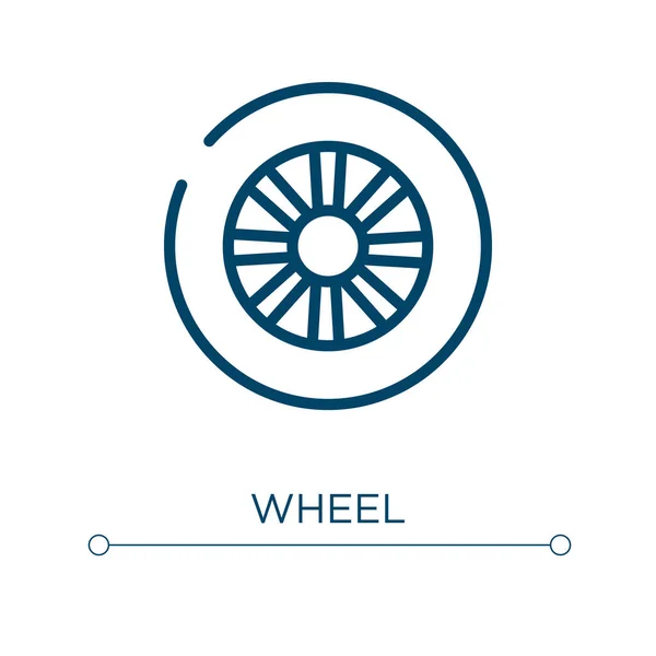 Wheel Icon Linear Vector Illustration Outline Wheel Icon Vector Thin — Stock Vector