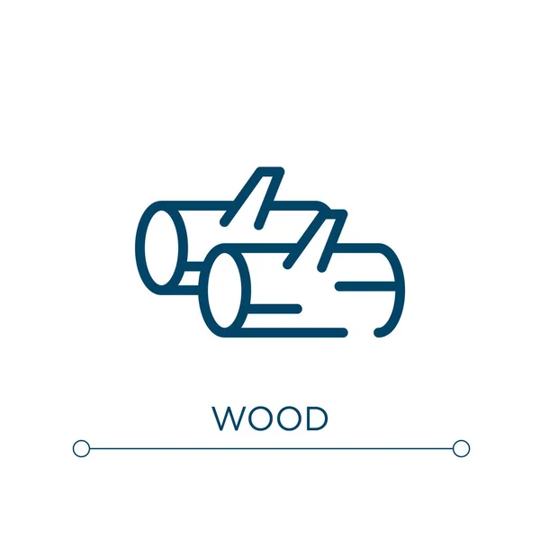 Wood Icon Linear Vector Illustration Outline Wood Icon Vector Thin — Stock Vector