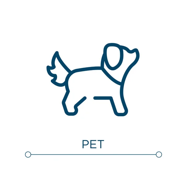 Pet Icon Linear Vector Illustration Outline Pet Icon Vector Thin — Stock Vector
