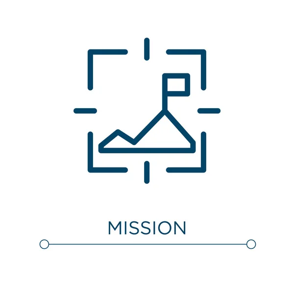 Ícone Missão Ilustração Vetorial Linear Descreva Vetor Ícone Missão Símbolo —  Vetores de Stock