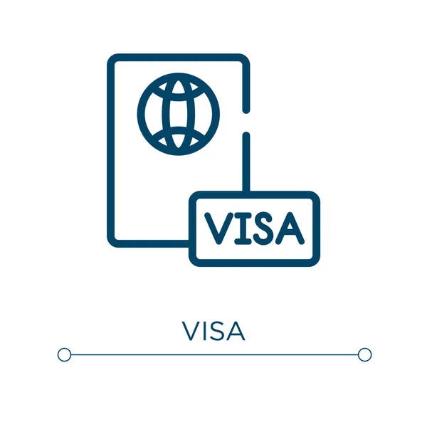 Visa Symbol Lineare Vektordarstellung Visa Icon Vektor Umreißen Thin Line — Stockvektor