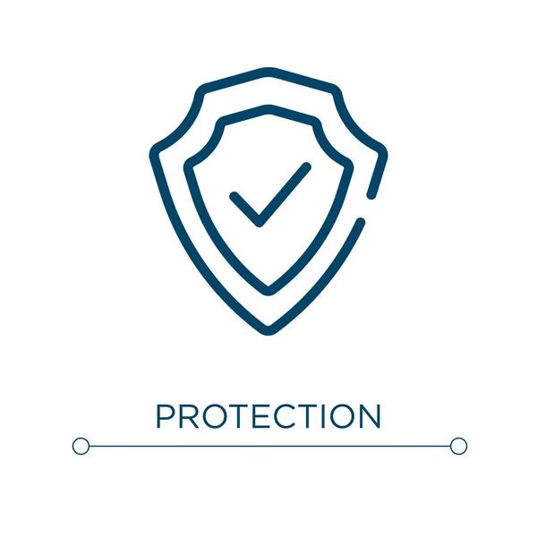 Icono Protección Ilustración Lineal Vectores Esquema Vector Icono Protección Símbolo — Vector de stock