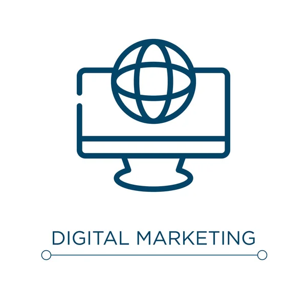 Ikone Des Digitalen Marketings Lineare Vektordarstellung Umreißen Sie Den Icon — Stockvektor