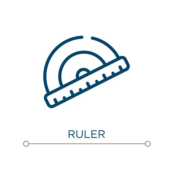 Ícone Governante Ilustração Vetorial Linear Esboço Vetor Ícone Régua Símbolo —  Vetores de Stock